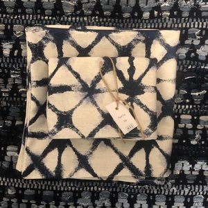 Navy and Off White/Cream 24 x 24 Euro Sham Covers